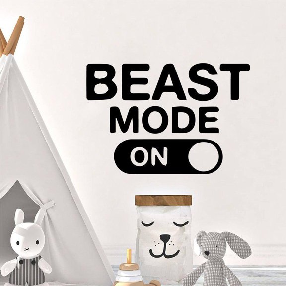 Funny beast mode on quotes Wall Sticker Home Decor Living Room Bedroom Removable Decoration Decal Sticker Mural 28x41cm
