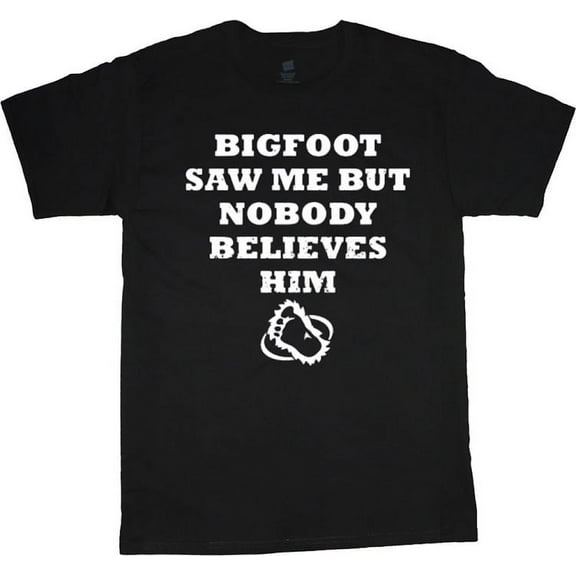 Funny bigfoot Big and Tall T-shirt Black Tee