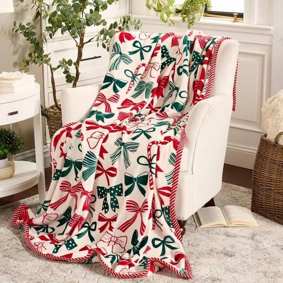 Funny blanket Holiday Printed Throw with Border