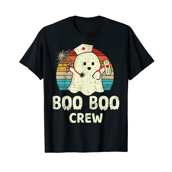 Funny boo crew with ghost for nurse hospital halloween T-Shirt