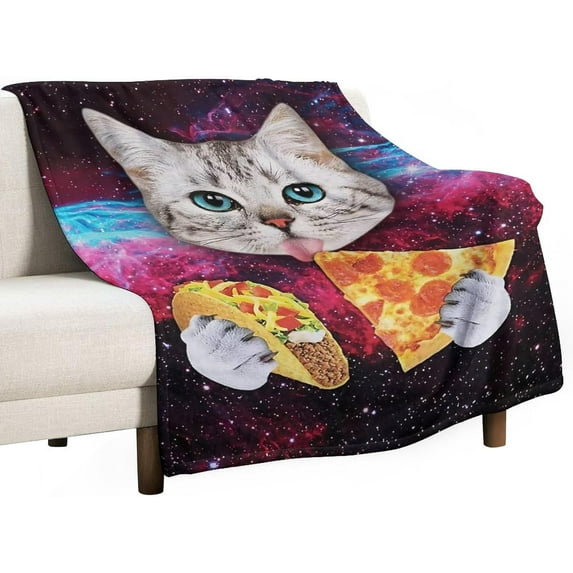 Funny cat Blanket cat Gifts for Girls Boys cat Throw Blanket for Couch Sofa Bed Soft Warm Flannel Fleece for Kids Adults 60"x80"