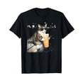 thumbnail image 1 of Funny cat Drinking iced Coffee T-Shirt, 1 of 7