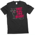 thumbnail image 1 of Funny cat T-shirt first of all I'm a delight angry cat humorous tee shirt, 1 of 6