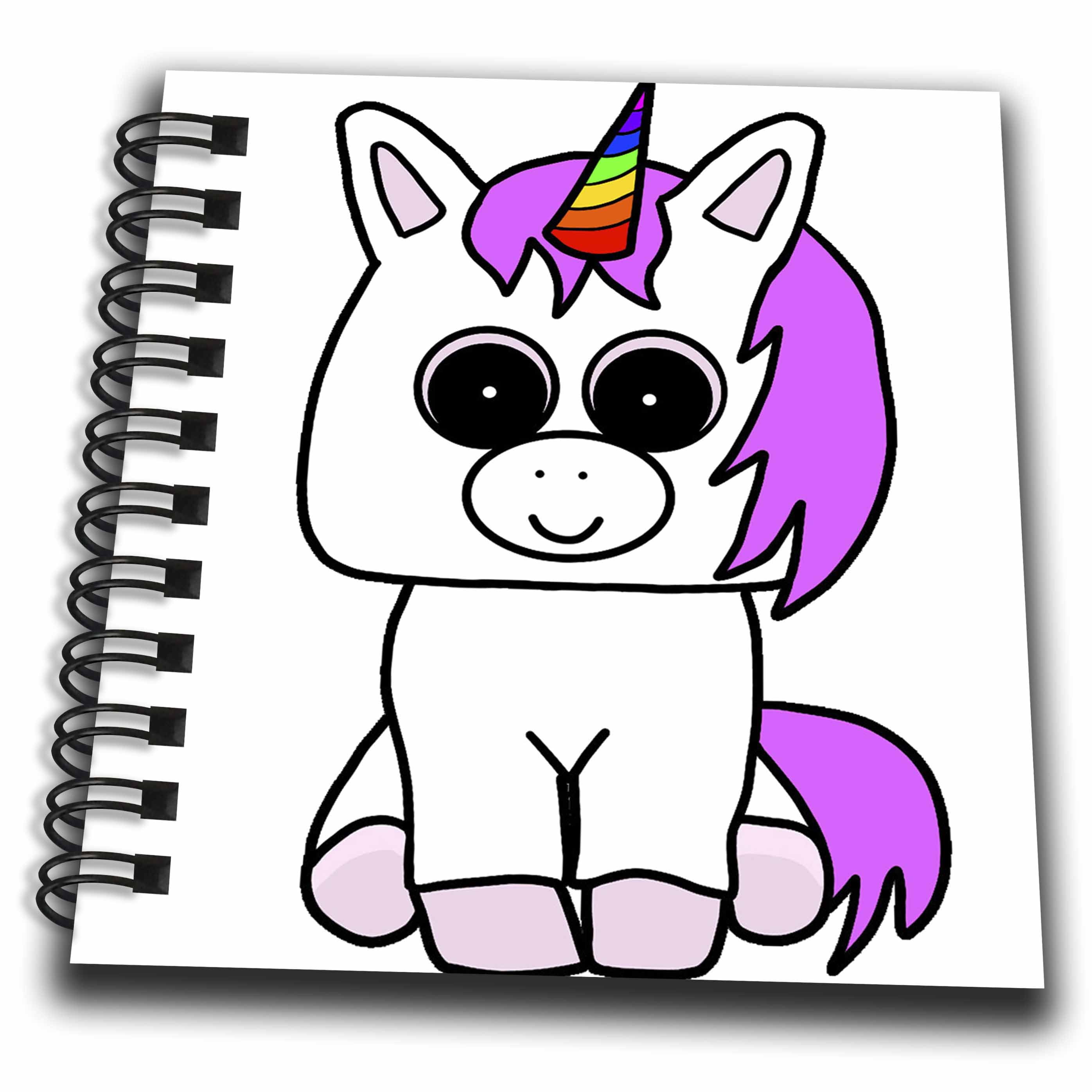 3dRose, Funny cool colorful unique unicorn cartoon art , Mini Notepad 4 x 4 inch