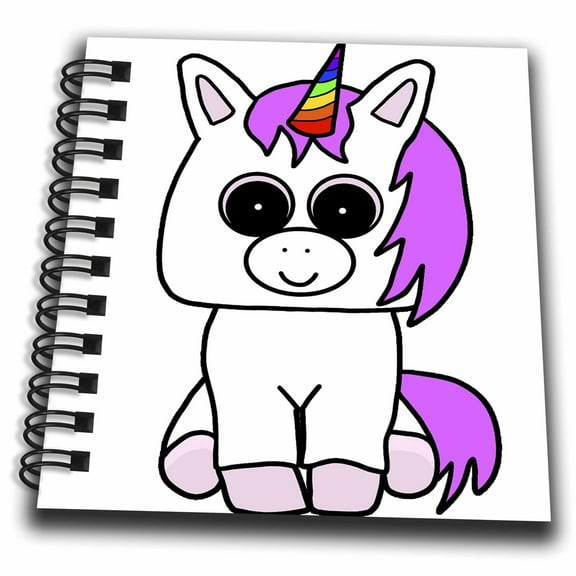 3dRose, Funny cool colorful unique unicorn cartoon art , Mini Notepad 4 x 4 inch
