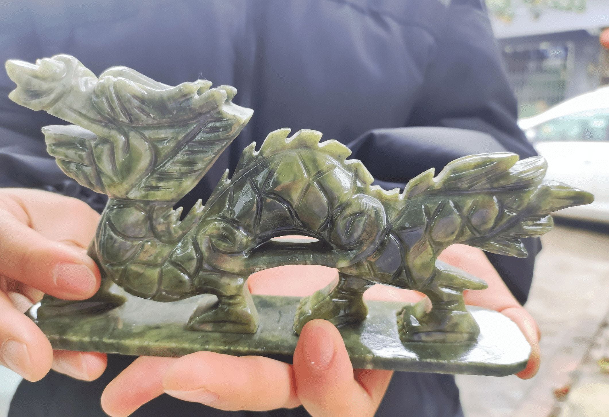 Funny crystal pendant healing MINI  green jade dragon carving carved, Crystal , Handmade Raw Stone  jade dragon Gem Chakra Quartz Crystal