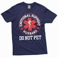 thumbnail image 1 of Funny emotional support husband T-shirt do not pet sarcastic sarcasm gifts husband birthday tee (X-Large Navy Blue), 1 of 6