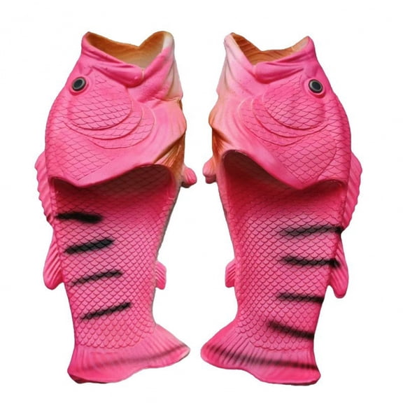 Funny fish slippers for summer, creative non-slip fashionable salted fish slide sandals for men and women, suitable for outdoor wear and for parent-child use