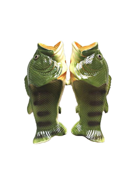 Funny fish slippers for summer, creative non-slip fashionable salted fish slide sandals for men and women, suitable for outdoor wear and for parent-child use