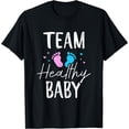 thumbnail image 1 of Funny gender reveal team healthy baby party supplies T-Shirt Black Medium, 1 of 4