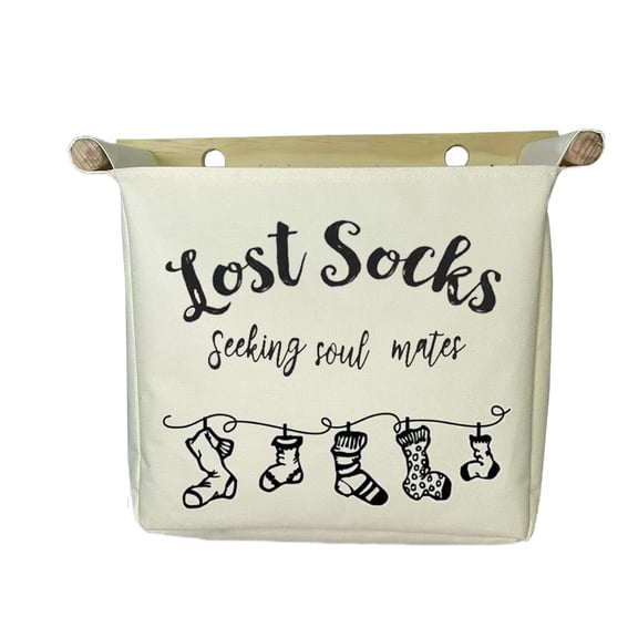Funny laundry room lost socks seeking sole mates canvas bag wall decor missing socks basket wall hanging organization storage
