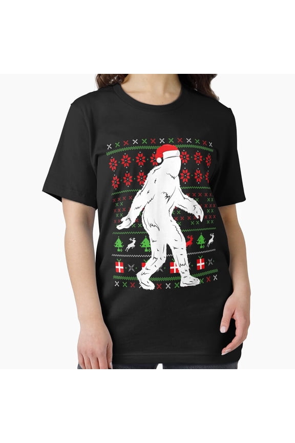 Funny legendary yeti themed artwork for playful winter wear Unisex T-Shirt, up to size 5XL