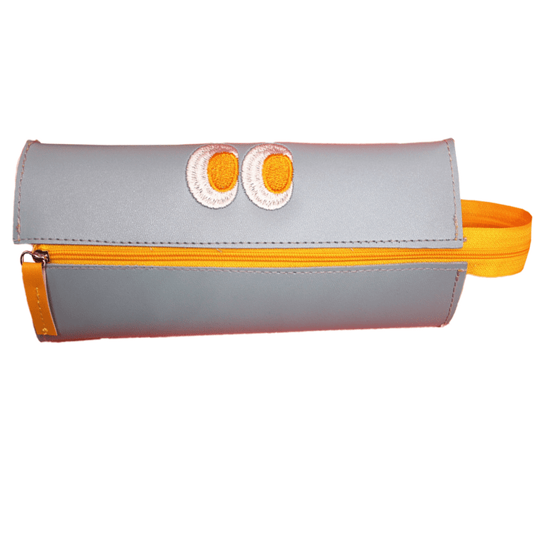 Funny live Foldable Monster Pencil Case Wide-Opening Stationary Box, Leather  Pencil Pouch 