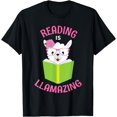 thumbnail image 1 of Funny llama Reading Librarian Read T-Shirt Gift for Readers T-Shirt, 1 of 1