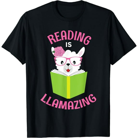 Funny llama Reading Librarian Read T-Shirt Gift for Readers T-Shirt