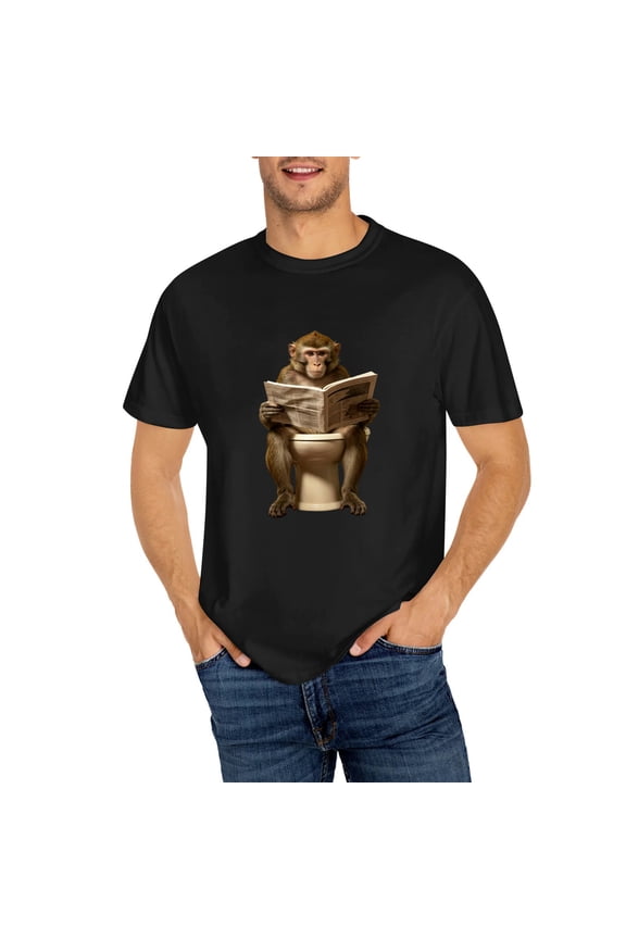 Funny monkeys T-Shirts for Men Women Casual Crew Neck Short Sleeve Graphic Cotton Tees Comfy Relaxed Fit Fans Tops