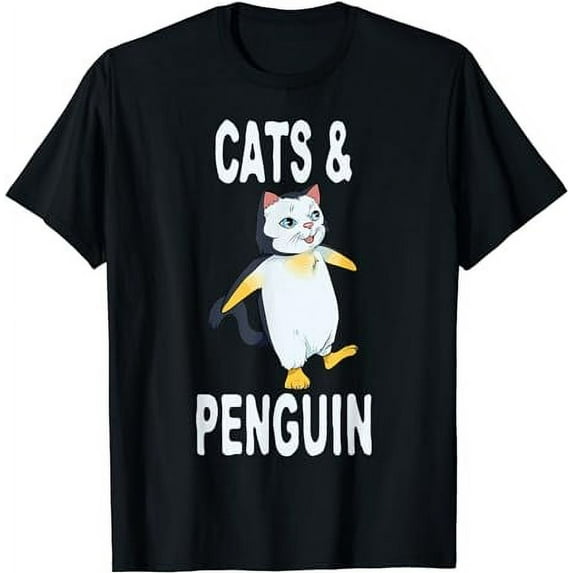Funny penguin and cat shirt, pet cat T-Shirt