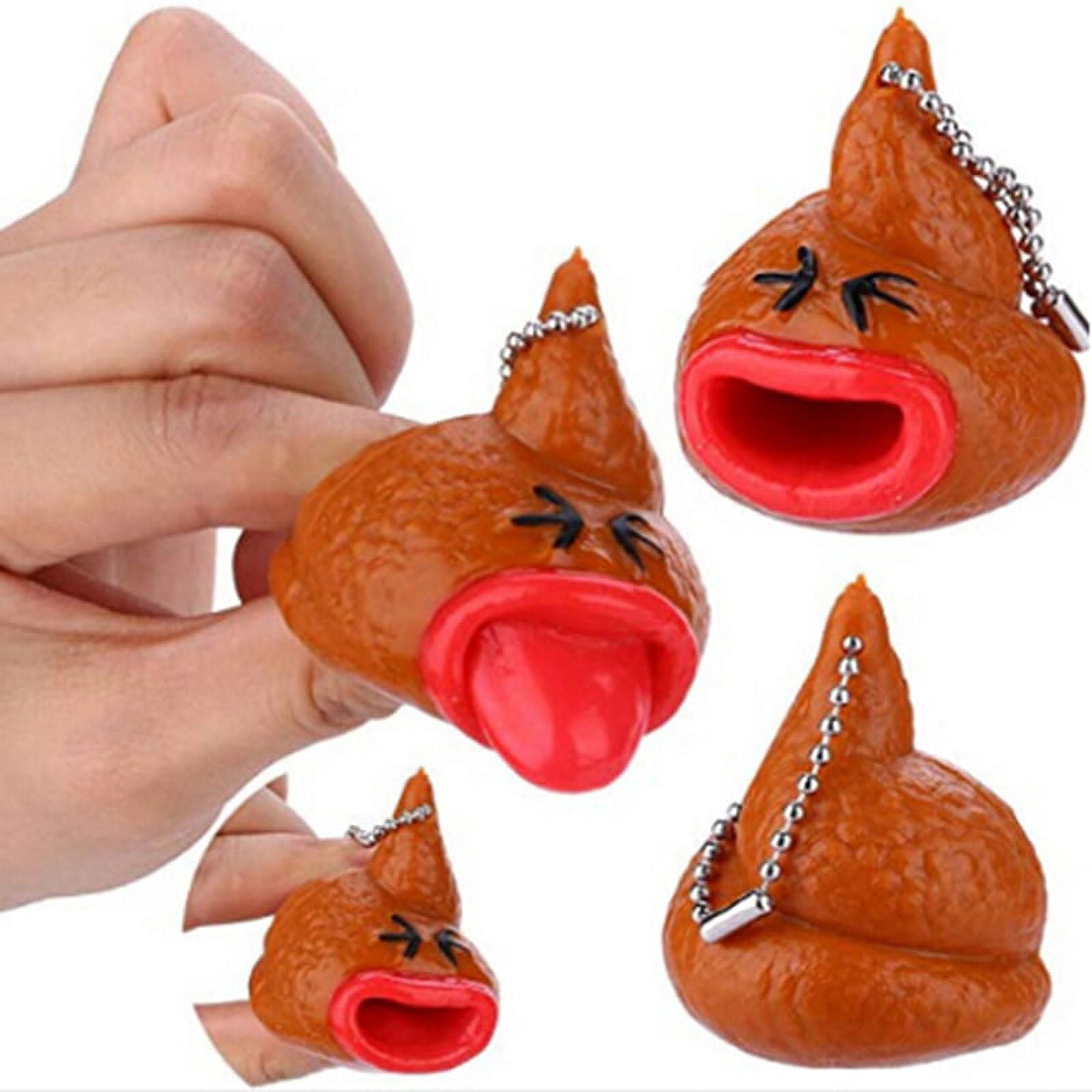 Funny poo squeeze emoticon toy keychains fun little tricky prank ...