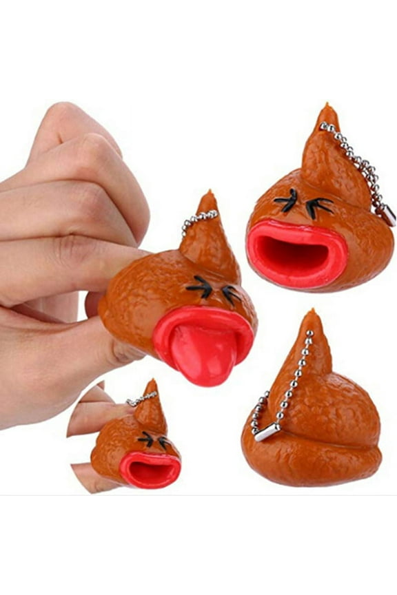 Funny poo squeeze emoticon toy keychains fun little tricky prank antistress toWA