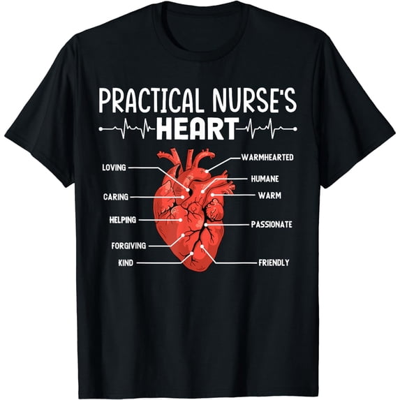 Funny practical nurses heart for lover Nurse T-Shirt