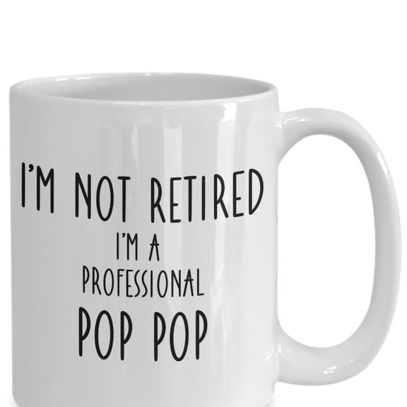 Funny professional pop pop retiR1em1ent mug, pop pop birthday present, novelty coffee cup, from grands to pop pop, best pop pop birthday