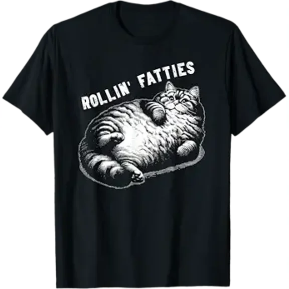 Funny rollin' fatties cat cats kittens dad Cat Graphic mom T-Shirt, Unisex T-Shirt