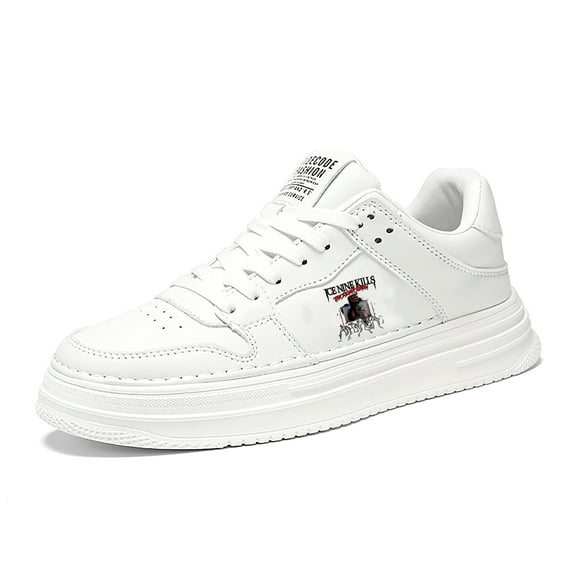 Funny shoes for men lace-up white leather fashion animals classic gifts shoes
