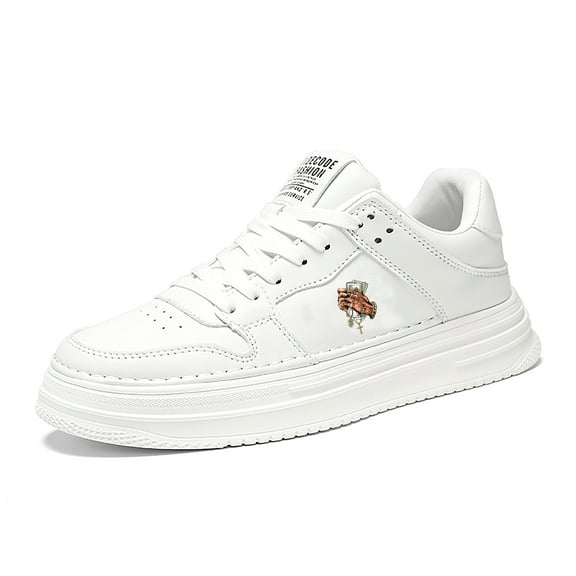 Funny shoes for men low-cut white leather fashion animals classic gifts shoes