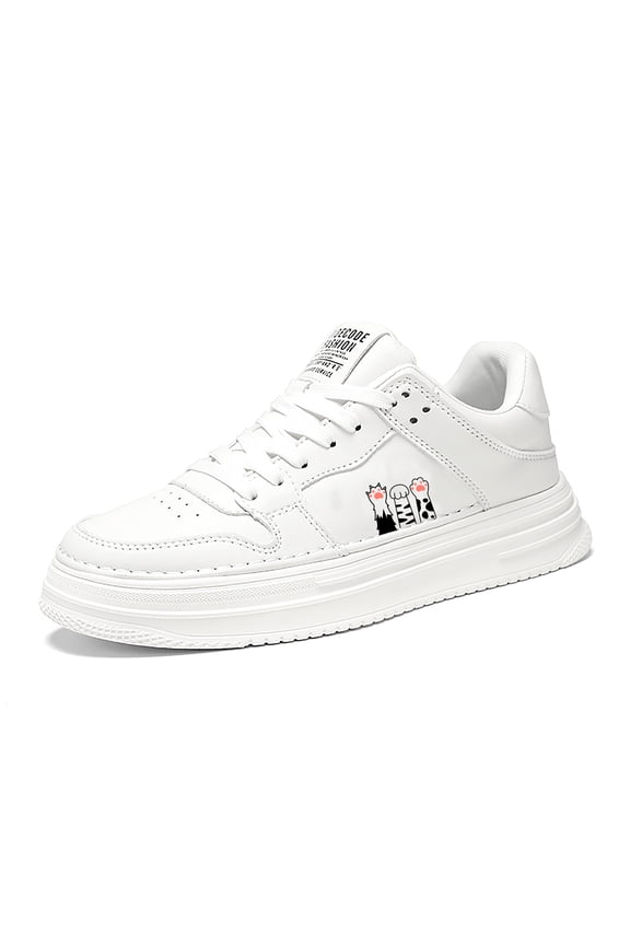 Funny shoes for men white leather soft gifts shoes