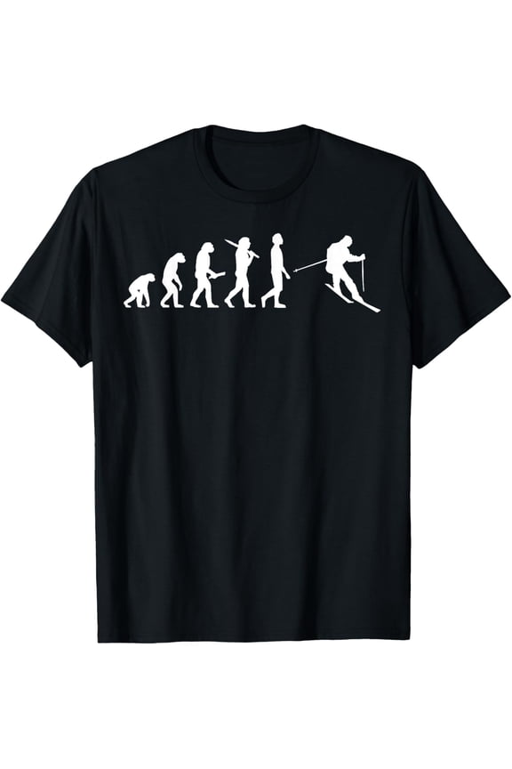 Funny skiing evolution t-shirt gift for skiers T-Shirt men and women can wear, black, white, gifts