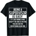 thumbnail image 1 of Funny supervisor design saying: being a supervisor is easy T-ShirtMen and women, Black T-shirt, size: Extra large, 1 of 4