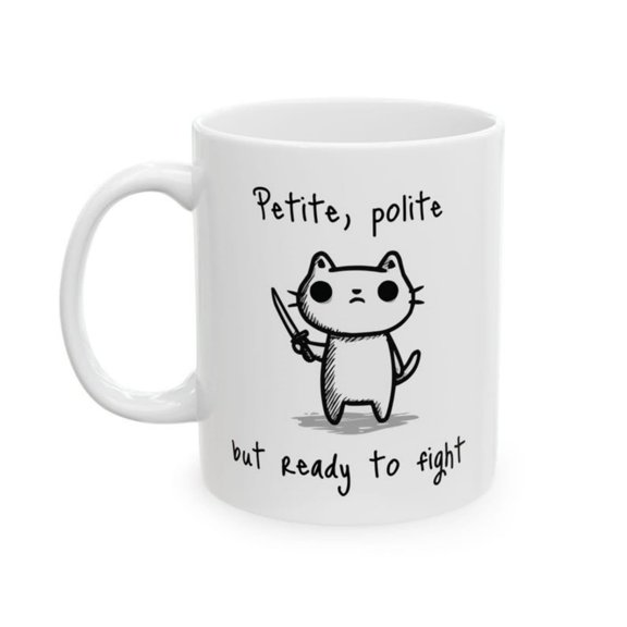 Funny t Mug Ready To Fight, Quirky Coffee Cup.jpg