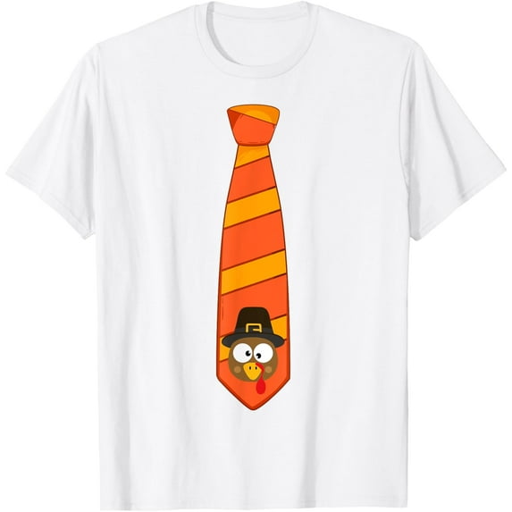 Funny thanksgiving tie with turkey for family dinner T-Shirt