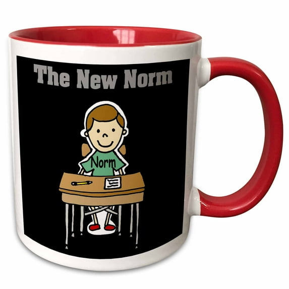 Funny the New Norm Student Cutout Pun Pandemic covid19 11oz Two-Tone Red Mug mug-336414-5