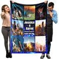 thumbnail image 1 of FunnyArt Personalized Customized Throw Blankets with Pet Picture and Text for Lover and Best Friends, Flannel Throw Blanket with Photo as a Gift. (1 Photo, 32”X 48“(80X120cm)) Blankets, 1 of 5