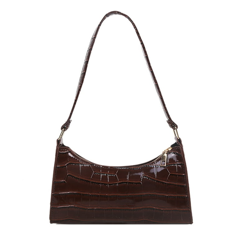 90s Shoulder Bag For Women Vegan Leather Purse Classic Clutch Handbag Black