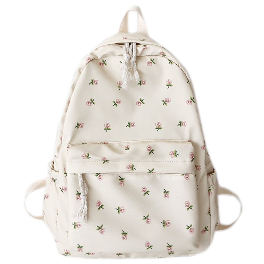 Cute Female Floral Print Student Bag Girl Travel Book Laptop