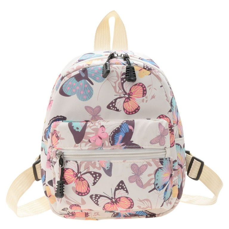 Funnybeans Mini Backpack Girls Cute Small Backpack Purse for Women Teens Kids School Travel Shoulder Purse Bag (Flower Butterfly), Kids Unisex