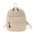 thumbnail image 1 of FunnyBeans Women Solid Color Backpack Preppy Style School Nylon Mini Rucksack (Beige), 1 of 9