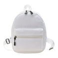 thumbnail image 1 of FunnyBeans Women Solid Color Backpack Preppy Style School Nylon Mini Rucksack (White), 1 of 9