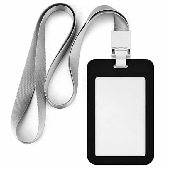 FunnyStar Thin Silver Line Correctional Officer ID Badge Holder Fashionable Name Card Holders BadgeTag with Detachable Neck Lanyard