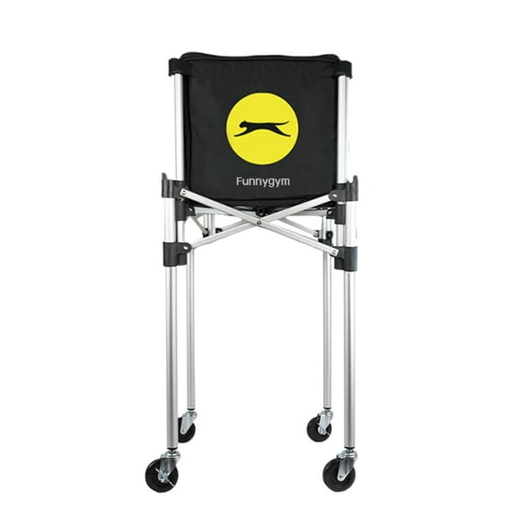 Funnygym Sporting goods, namely, carriers specially adapted for sport balls,Foldable Tennis Ball Hopper, Lightweight Aluminum Tennis Ball Basket with Wheels