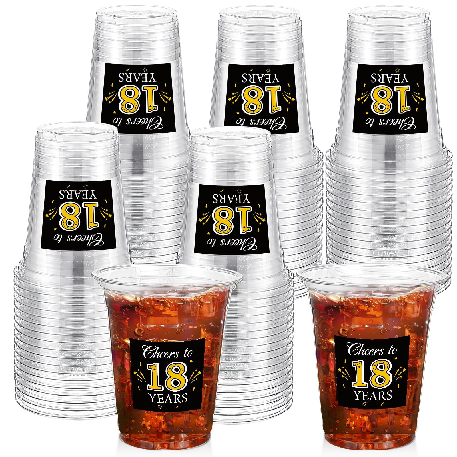 Funnymoom 60 Pack 18th Birthday Cup ZLK1 12 oz Cheers to 18 Years ...