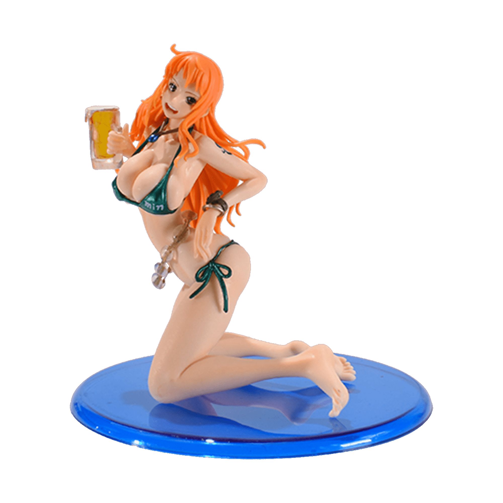 Funnytoys Op Anime Nami Action Figures Wearing Green Swimsuit Pvc Model Figurine Collectible