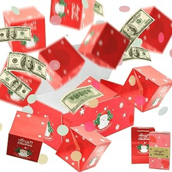 Funoio Box,Funoio Surprise Box Gift Box,Pop Out Money Gift Box,Pop Up Money Box for Cash Gift,Seeroze Surprise Gift Box Christmas,Joyjoyset - Surprise Gift Box Set (Merry Christmas,15 Pages)