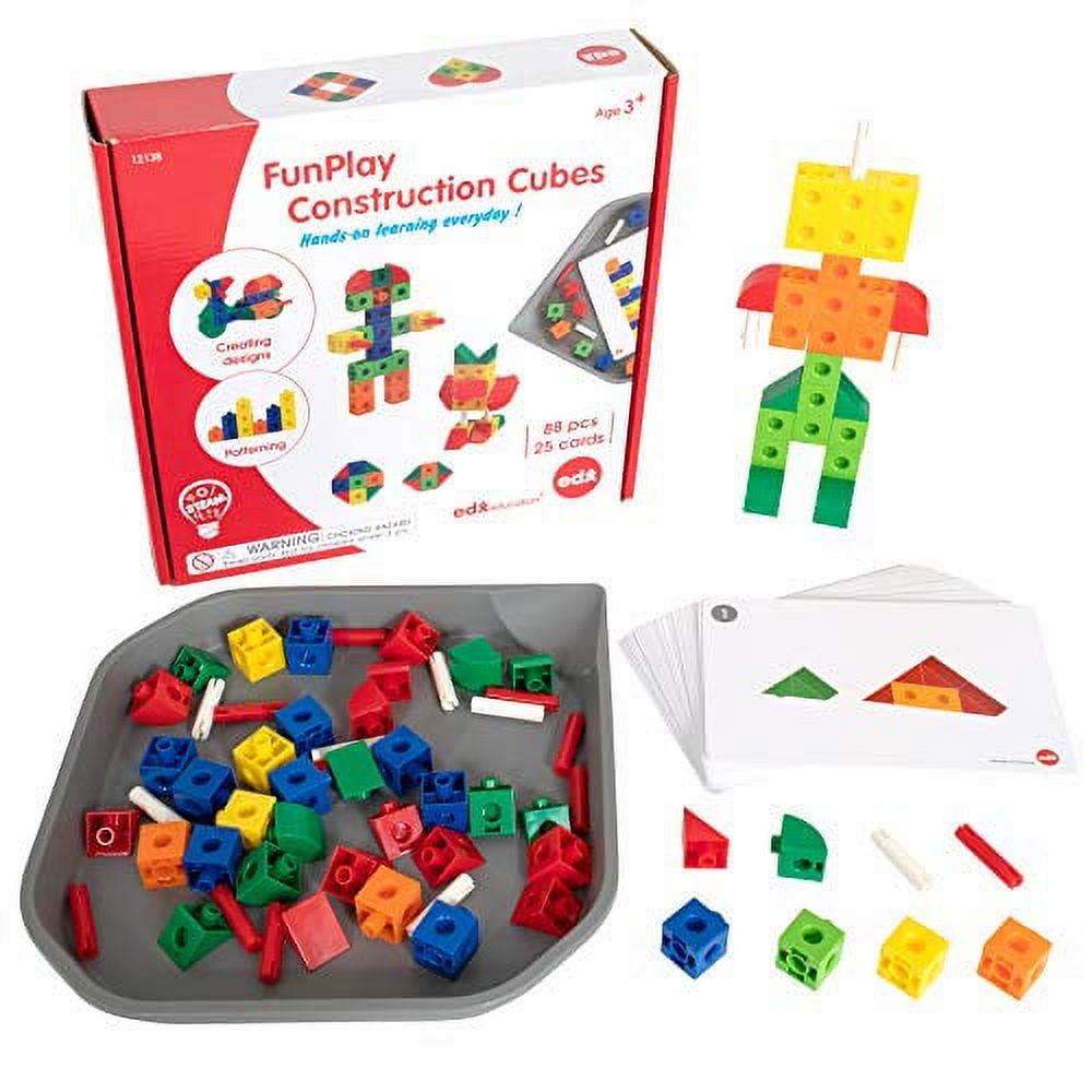 Funplay Construction Cubes Homeschool Kit For Kids 68 Math Blocks