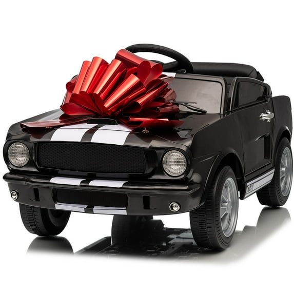 Funride 12 Volt Ride on Toys for Toddlers, Shelby GT350 Powered Cars Wheels, Outdoor Toys w/ Remote Control, High/Low Speed, USB, Bluetooth/MP3, Horn, LED Light, Black