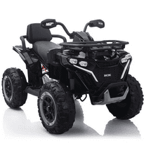 Funride 24 Volt Ride on Toys with Remote Control, Oversized ATV for Kids, 2-Seater 4 Wheeler for Toddlers, Power Car Wheels with Music, Bluetooth, Headlights, EVA Tires, Black