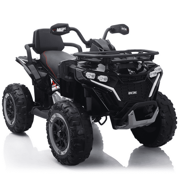 Funride 24 Volt Ride on Toys with Remote Control, Oversized ATV for Kids, 2-Seater 4 Wheeler for Toddlers, Power Car Wheels with Music, Bluetooth, Headlights, EVA Tires, Black