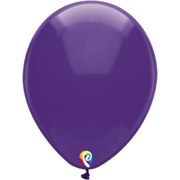 12 Inch Funsational Crystal Purple Party Latex Balloons - Pack of 15